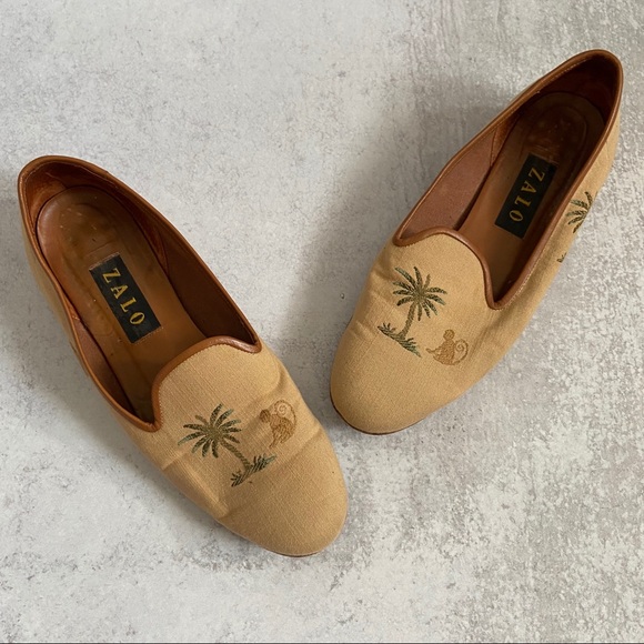 Zalo Shoes - 💕 Zalo Monkey Palm Embroidered Canvas Loafers